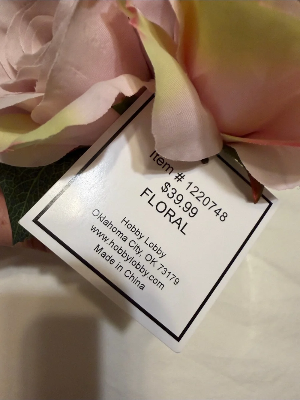 Hobby Lobby Pink and Cream Rose & Hydrangea Floral Arrangement